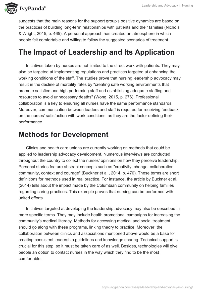 Leadership and Advocacy in Nursing. Page 2