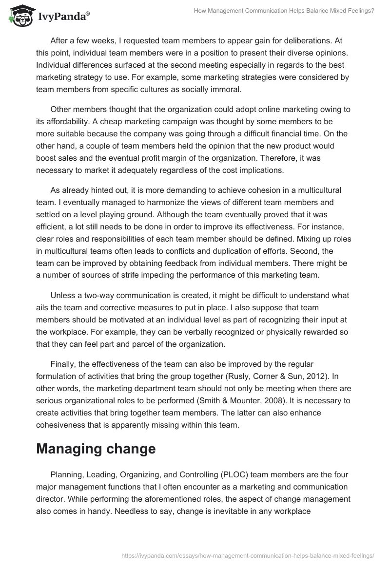 How Management Communication Helps Balance Mixed Feelings?. Page 2