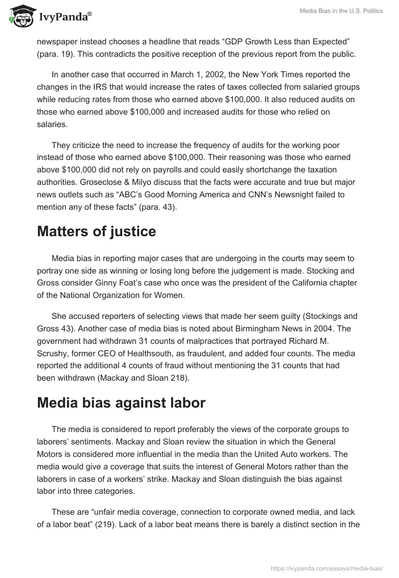 Media Bias in the U.S. Politics. Page 5