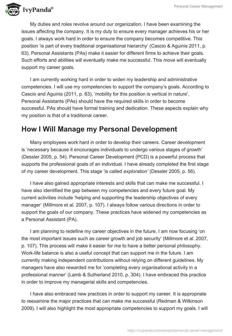 Personal Career Management. Page 2