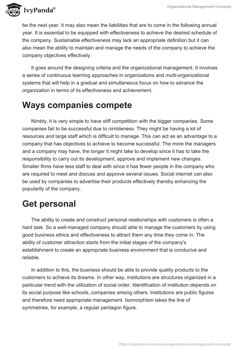 Organizational Management Concepts. Page 2