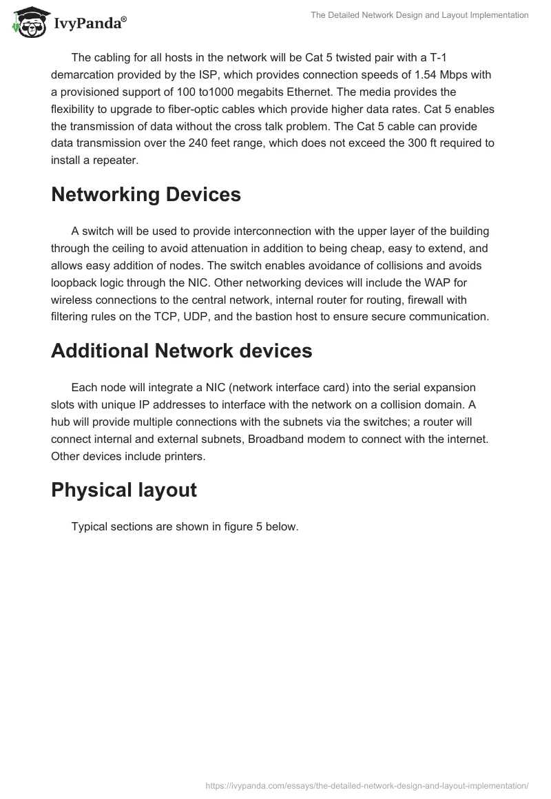 The Detailed Network Design and Layout Implementation. Page 4