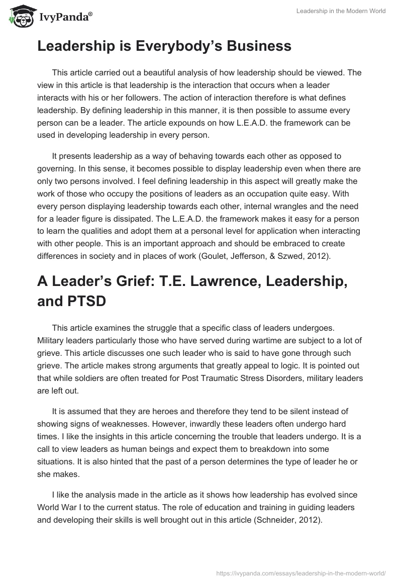 Leadership in the Modern World. Page 3
