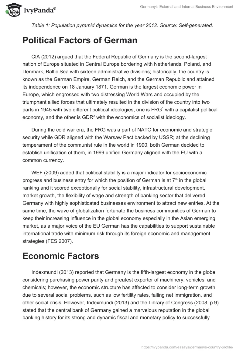 Germany's External and Internal Business Environment. Page 3