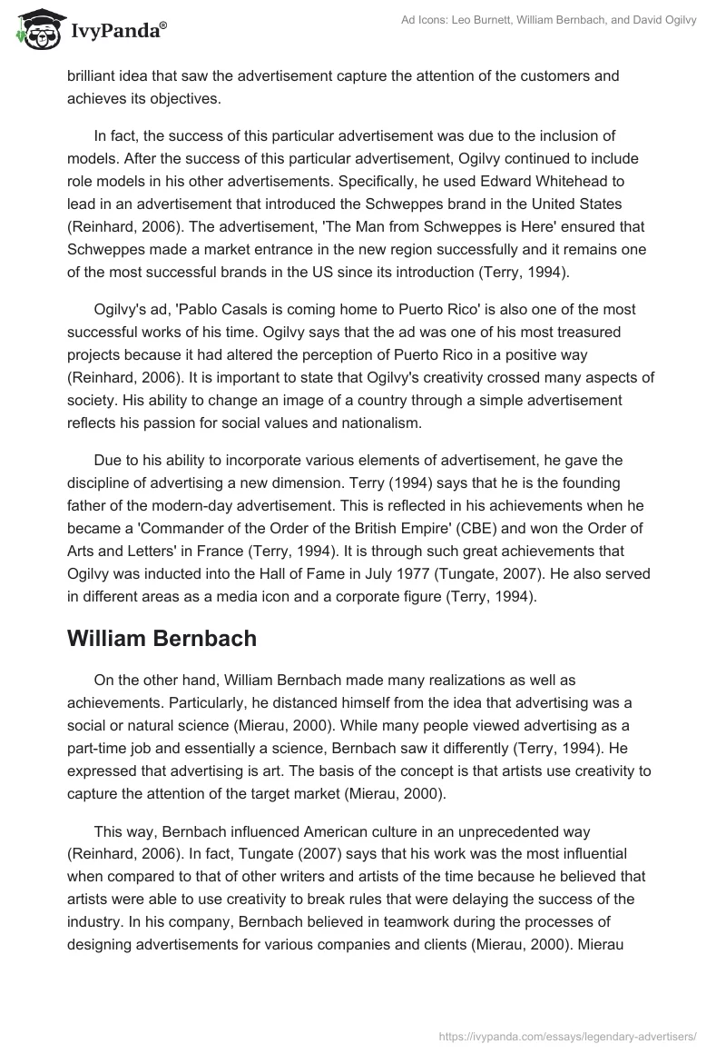 Ad Icons: Leo Burnett, William Bernbach, and David Ogilvy. Page 3