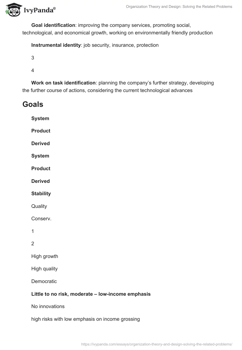 Organization Theory and Design: Solving the Related Problems. Page 5