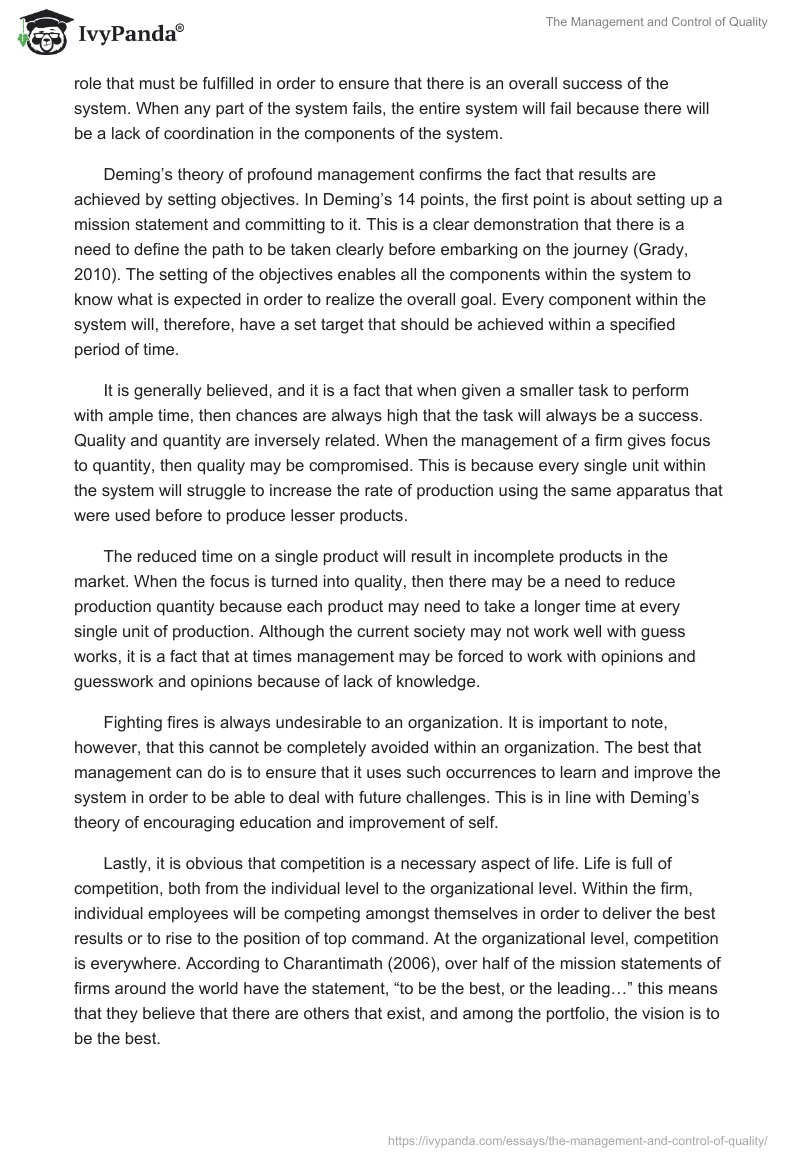 The Management and Control of Quality. Page 2