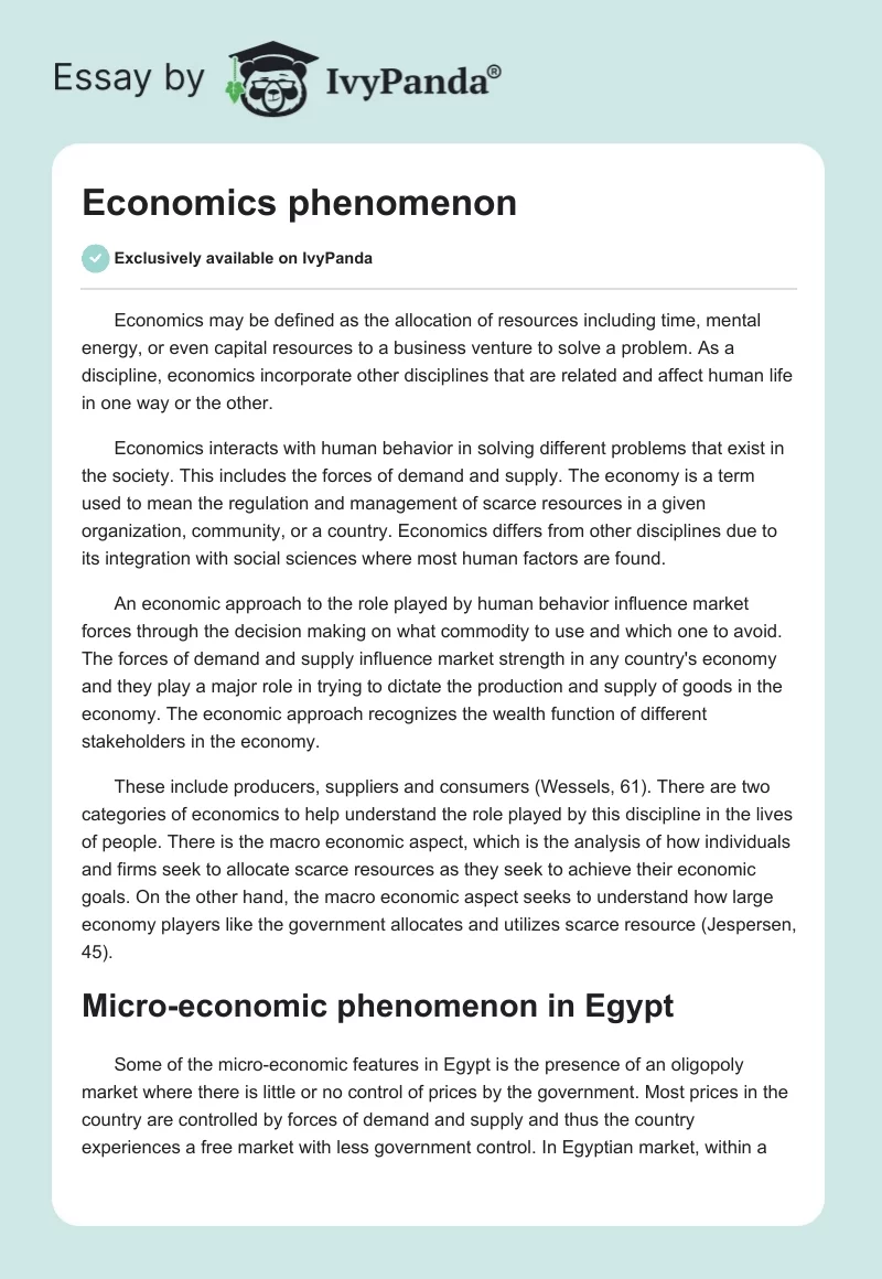 Economics phenomenon. Page 1