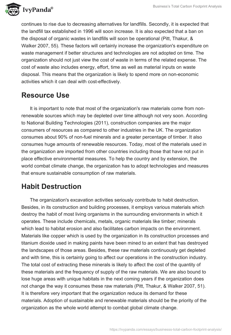 Business’s Total Carbon Footprint Analysis. Page 4