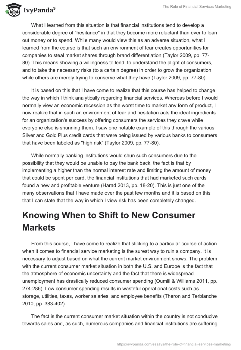 The Role of Financial Services Marketing. Page 2