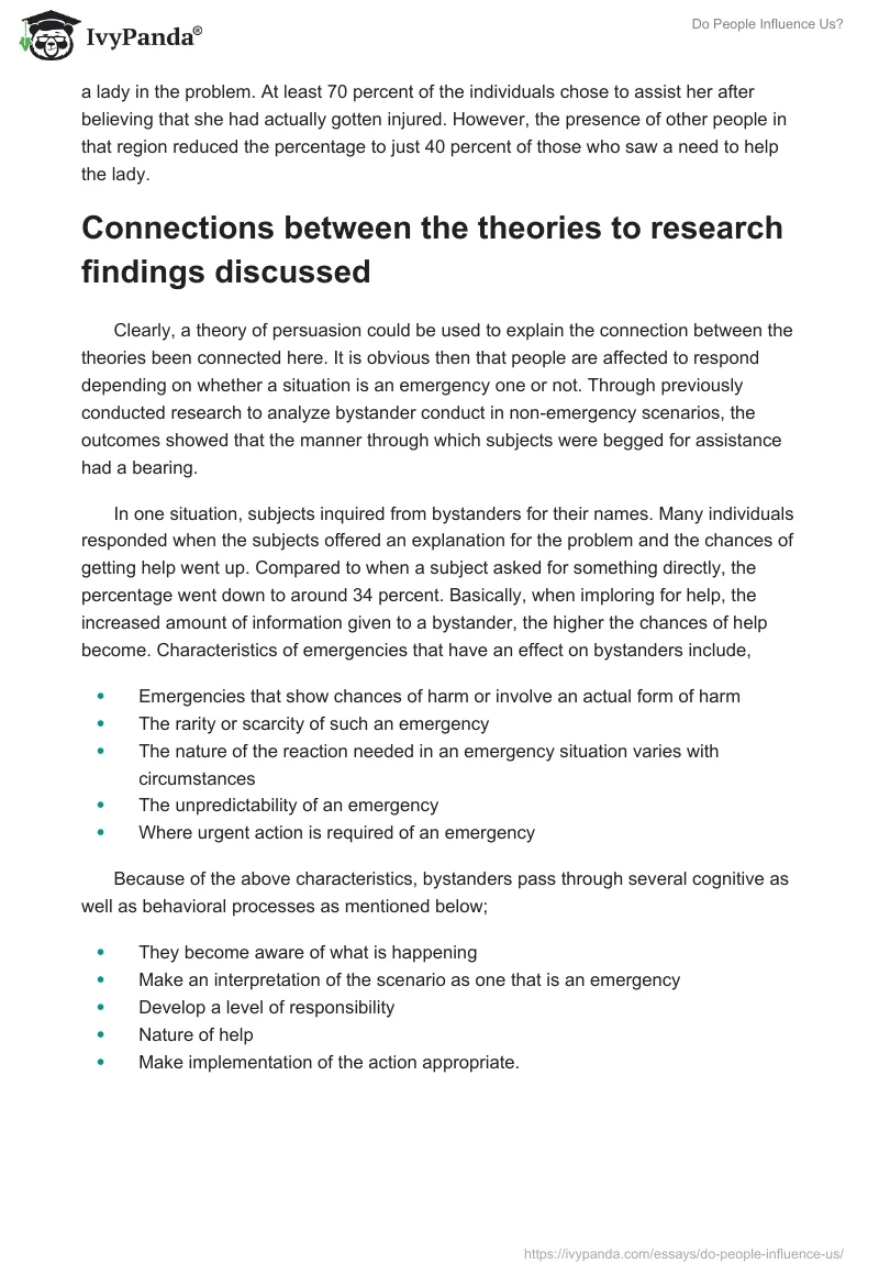 The Bystander Effect: Psychological Theories and Research. Page 2