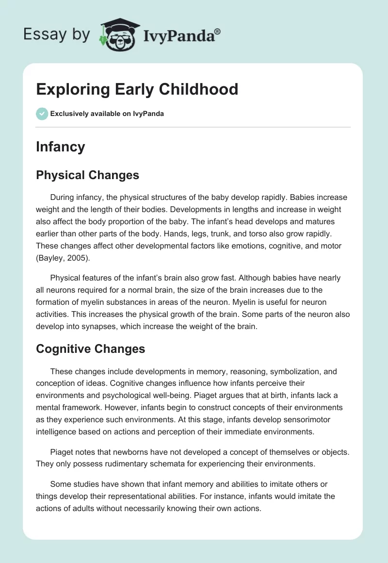 Exploring Early Childhood. Page 1