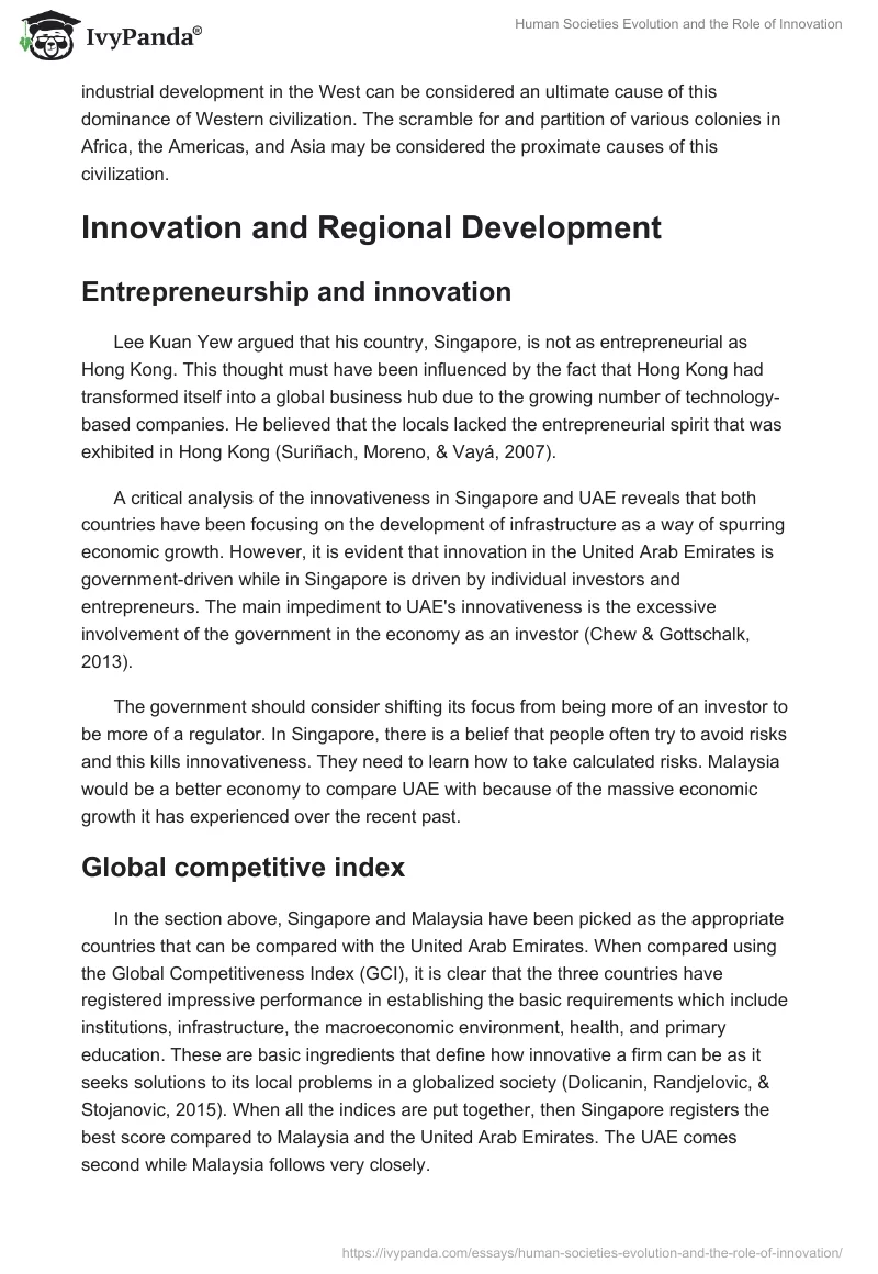 Human Societies Evolution and the Role of Innovation. Page 2