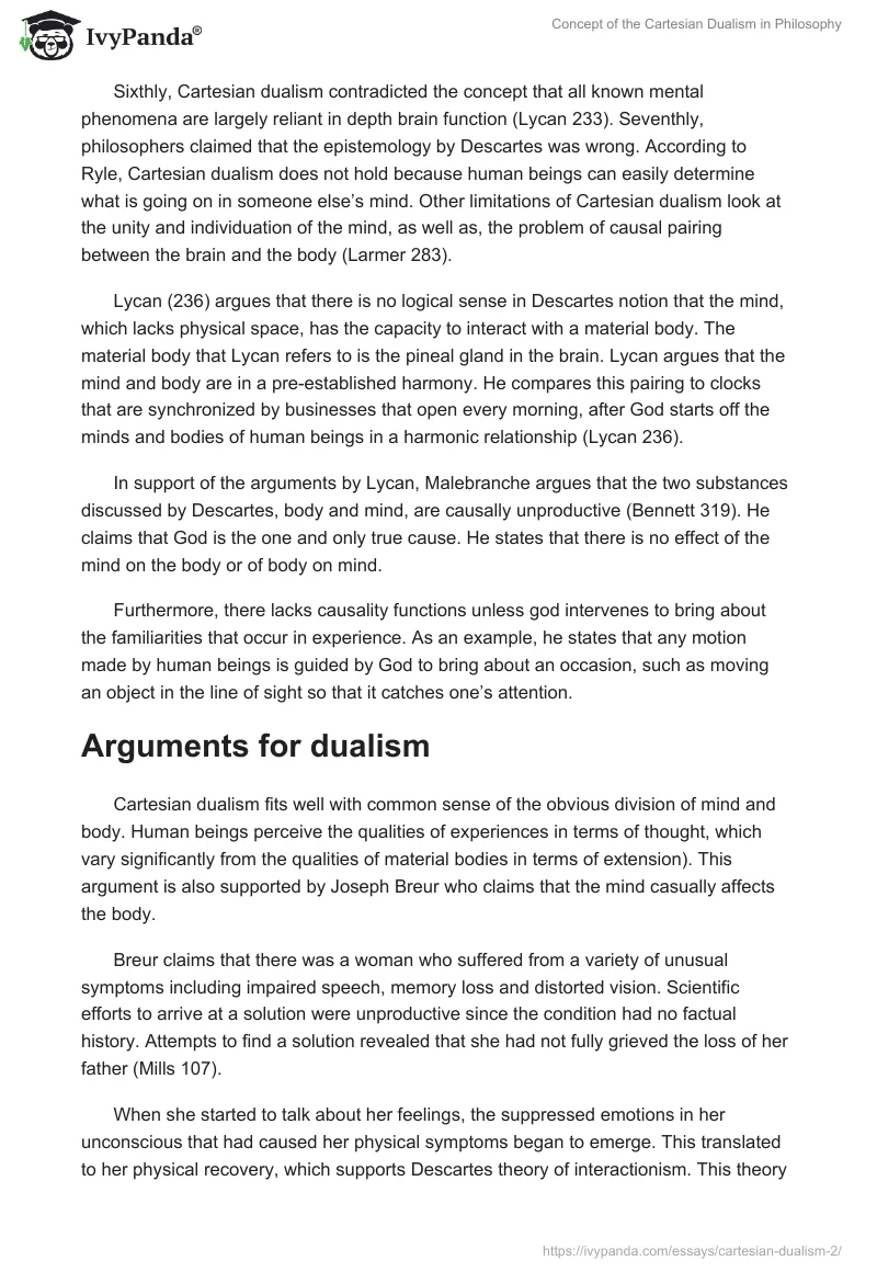Concept of the Cartesian Dualism in Philosophy. Page 4