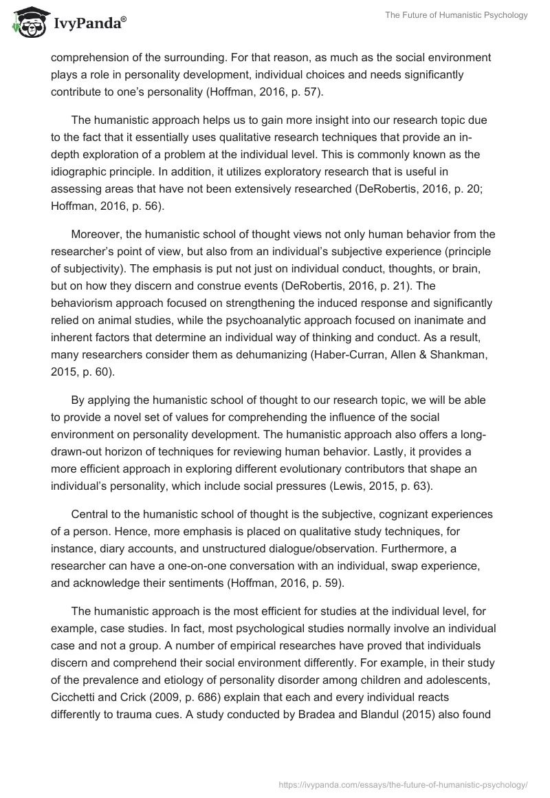 The Future of Humanistic Psychology. Page 2