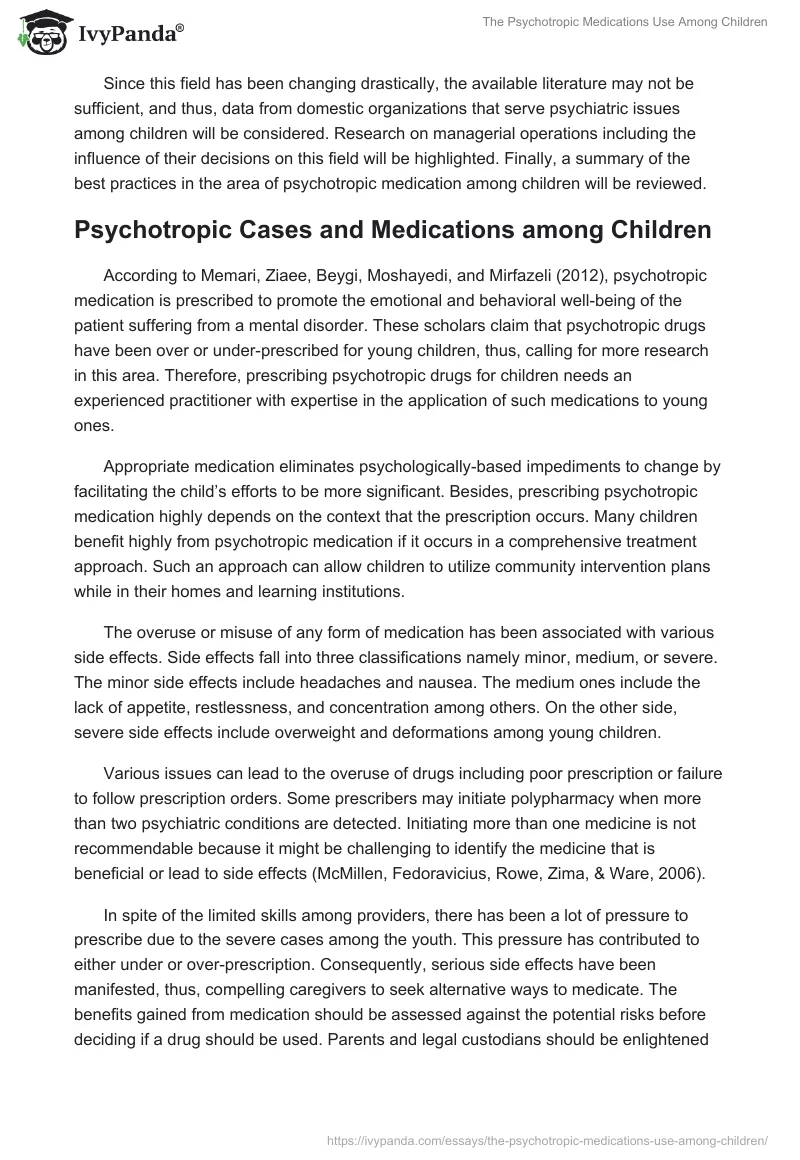The Psychotropic Medications Use Among Children. Page 4