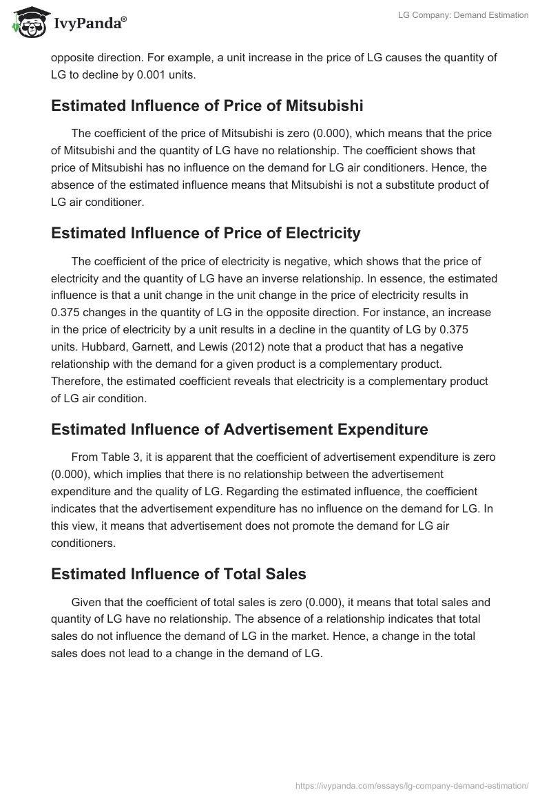 LG Company: Demand Estimation. Page 5
