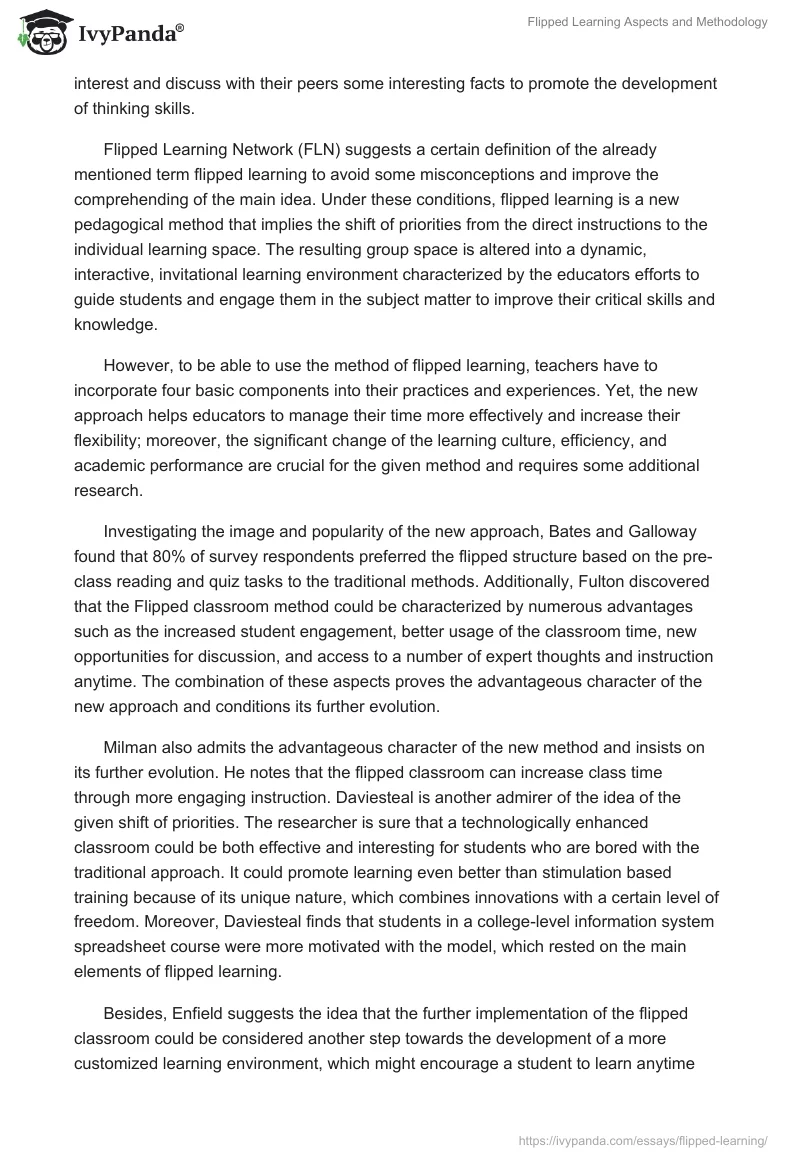 Flipped Learning Aspects and Methodology. Page 2