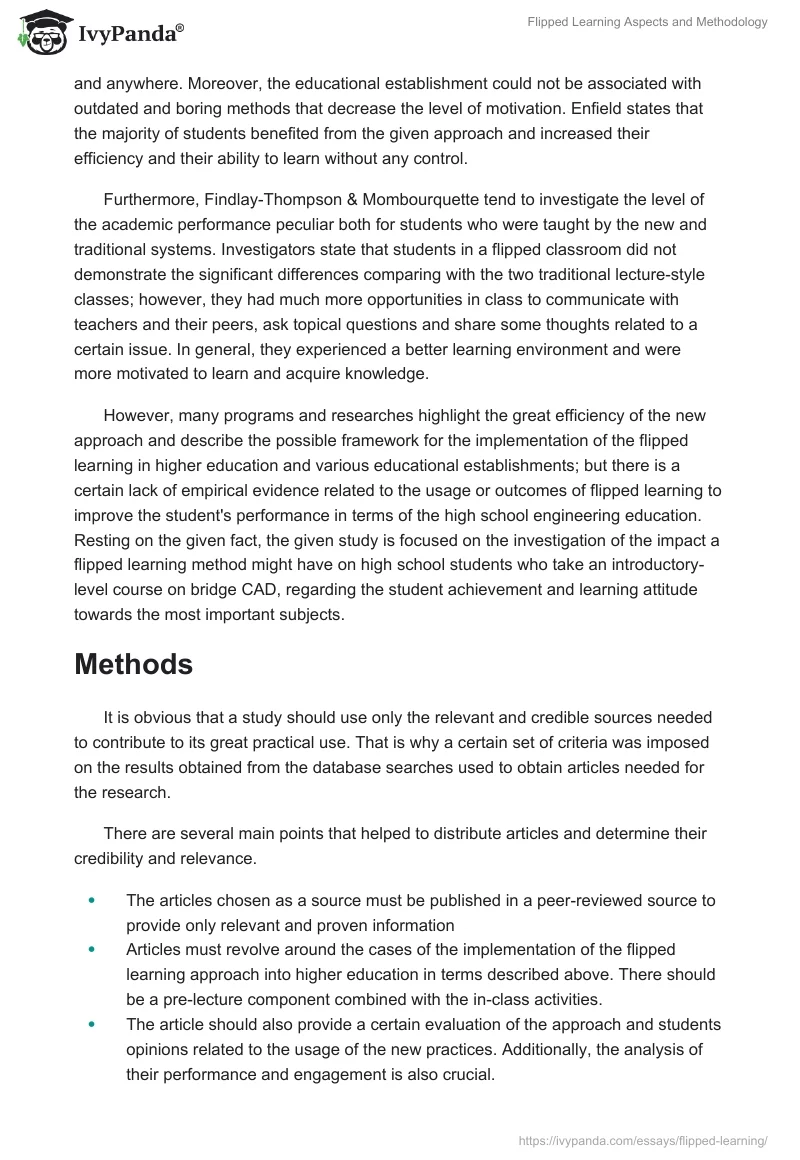 Flipped Learning Aspects and Methodology. Page 3