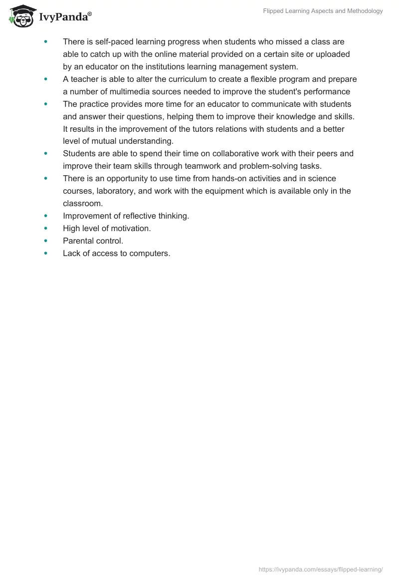 Flipped Learning Aspects and Methodology. Page 5