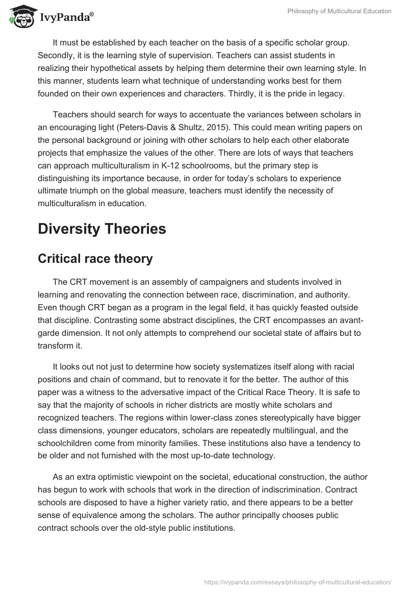 Philosophy of Multicultural Education. Page 2