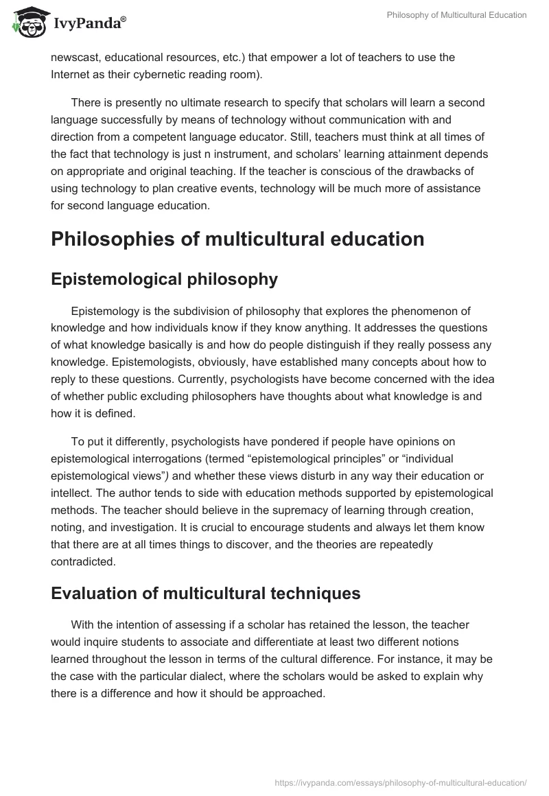 Philosophy of Multicultural Education. Page 5