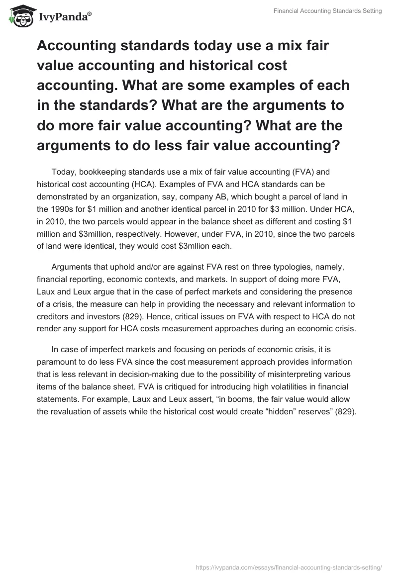 Financial Accounting Standards Setting. Page 2