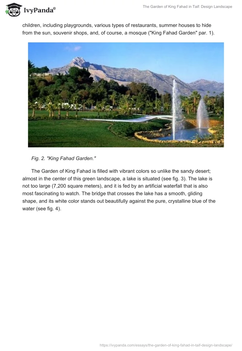 The Garden of King Fahad in Taif: Design Landscape. Page 2