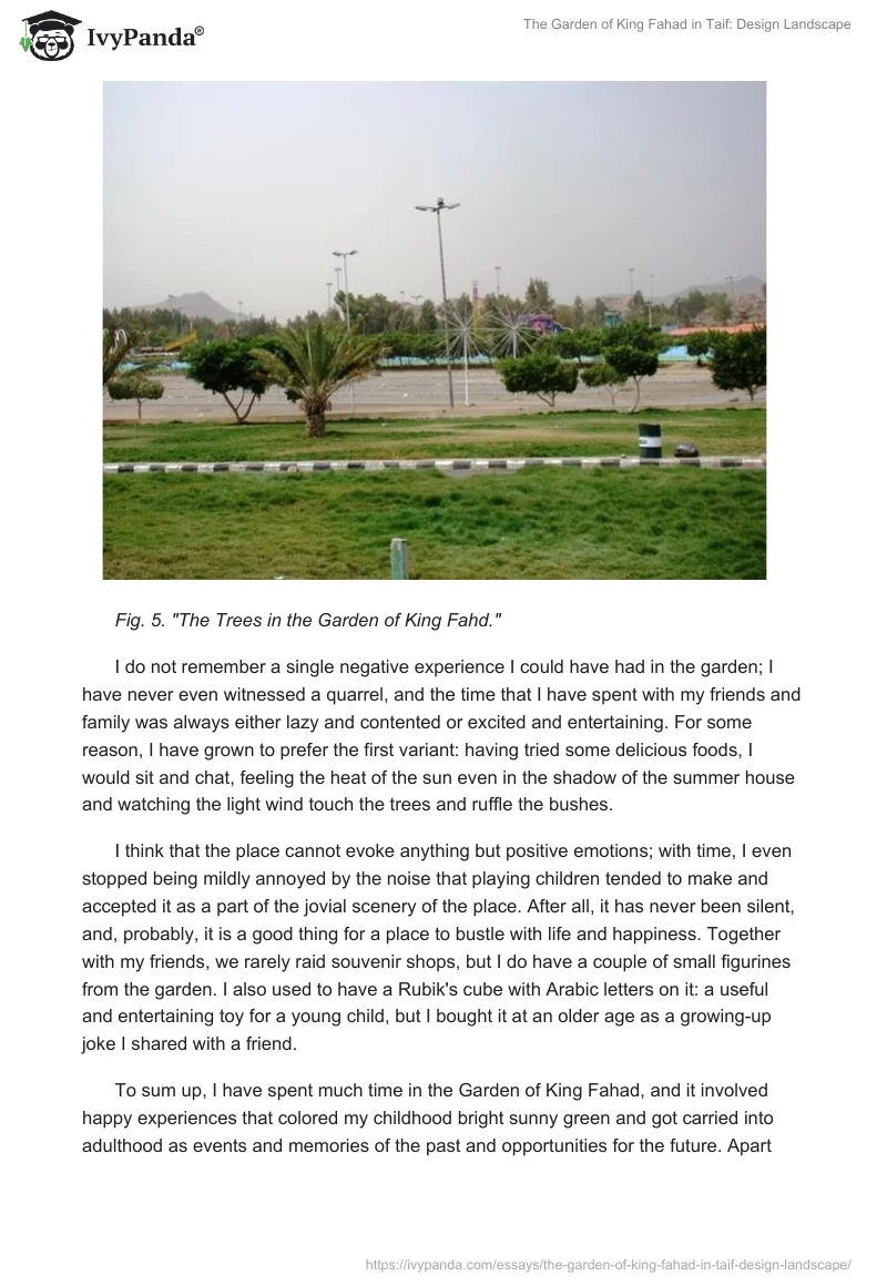The Garden of King Fahad in Taif: Design Landscape. Page 5
