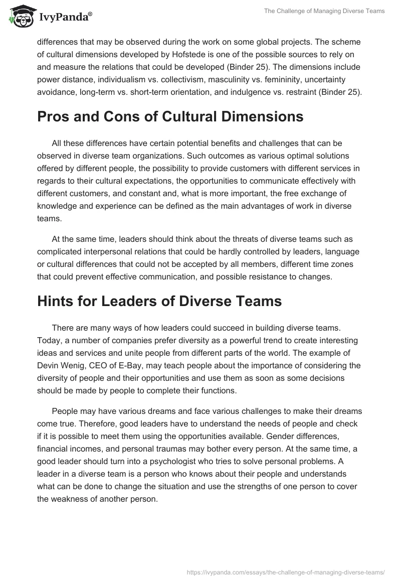 The Challenge of Managing Diverse Teams. Page 2