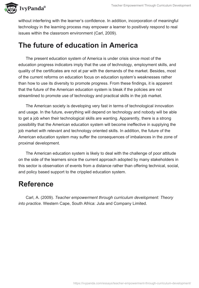 Teacher Empowerment Through Curriculum Development. Page 2