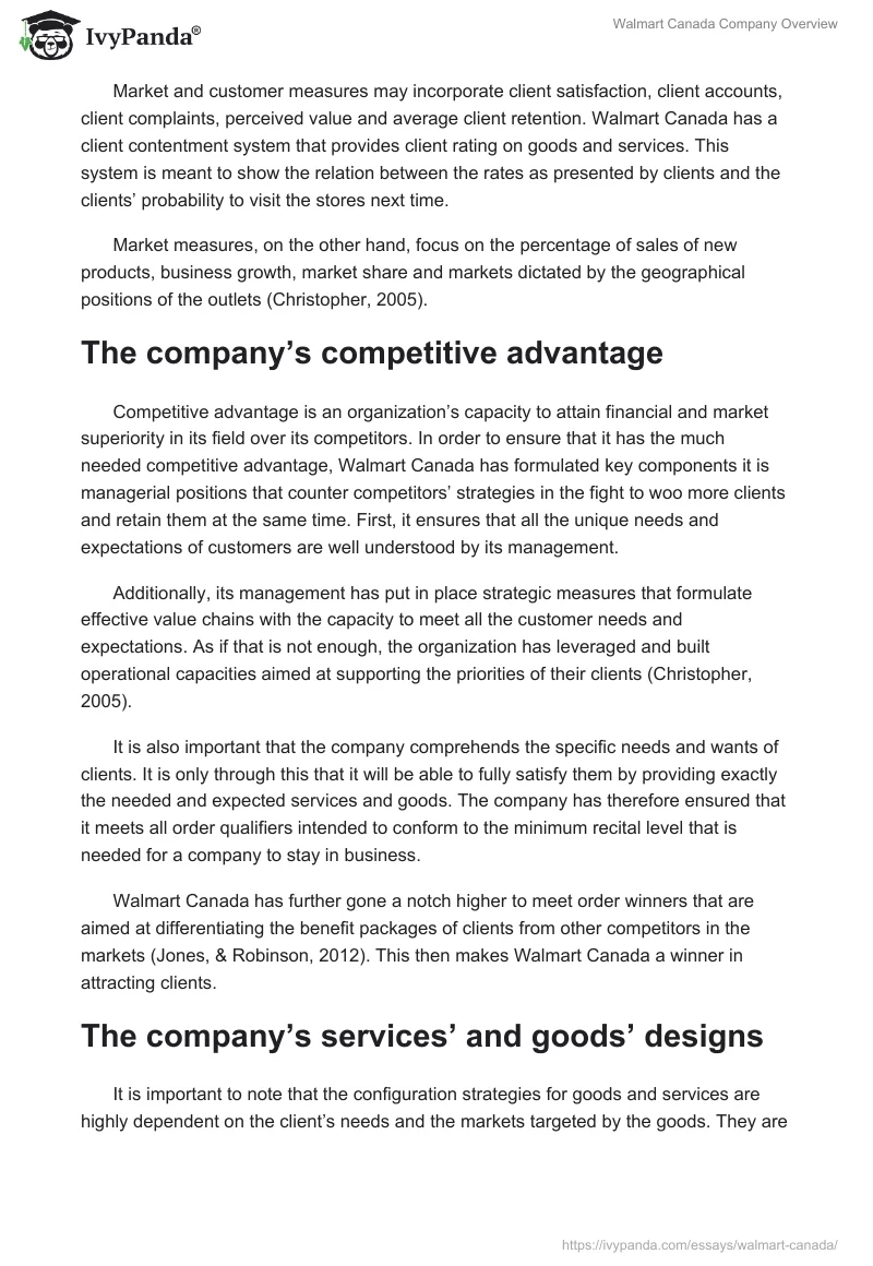 Walmart Canada Company Overview. Page 5