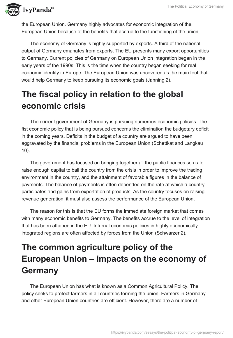The Political Economy of Germany. Page 2