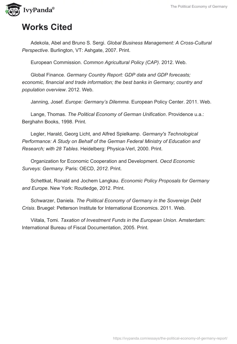 The Political Economy of Germany. Page 5