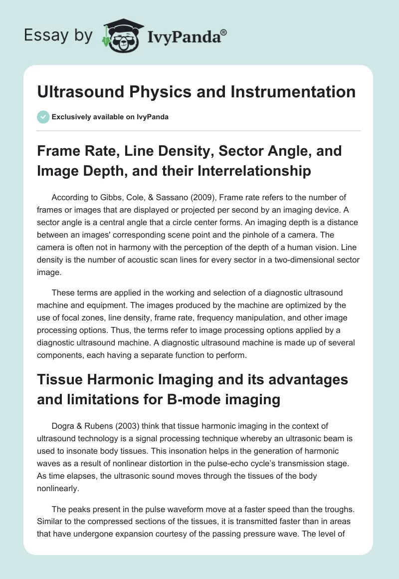 Ultrasound Physics and Instrumentation. Page 1
