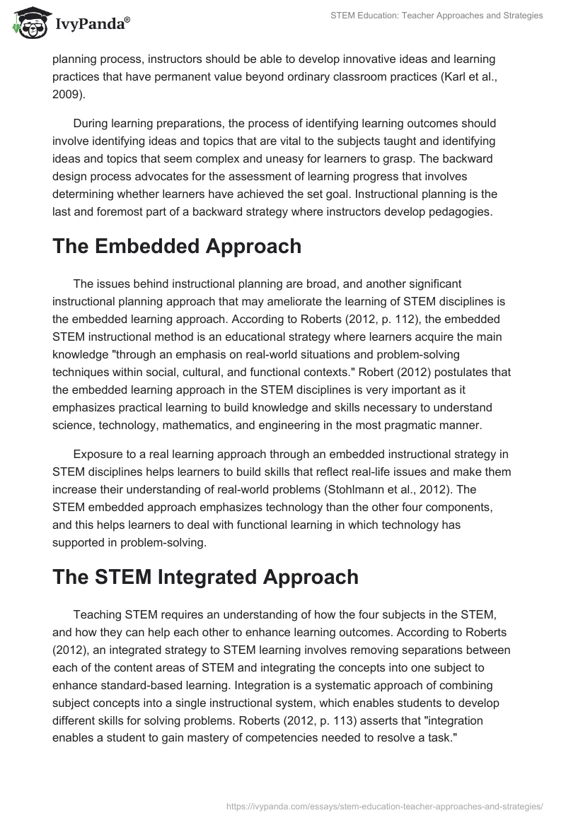 STEM Education: Teacher Approaches and Strategies. Page 5