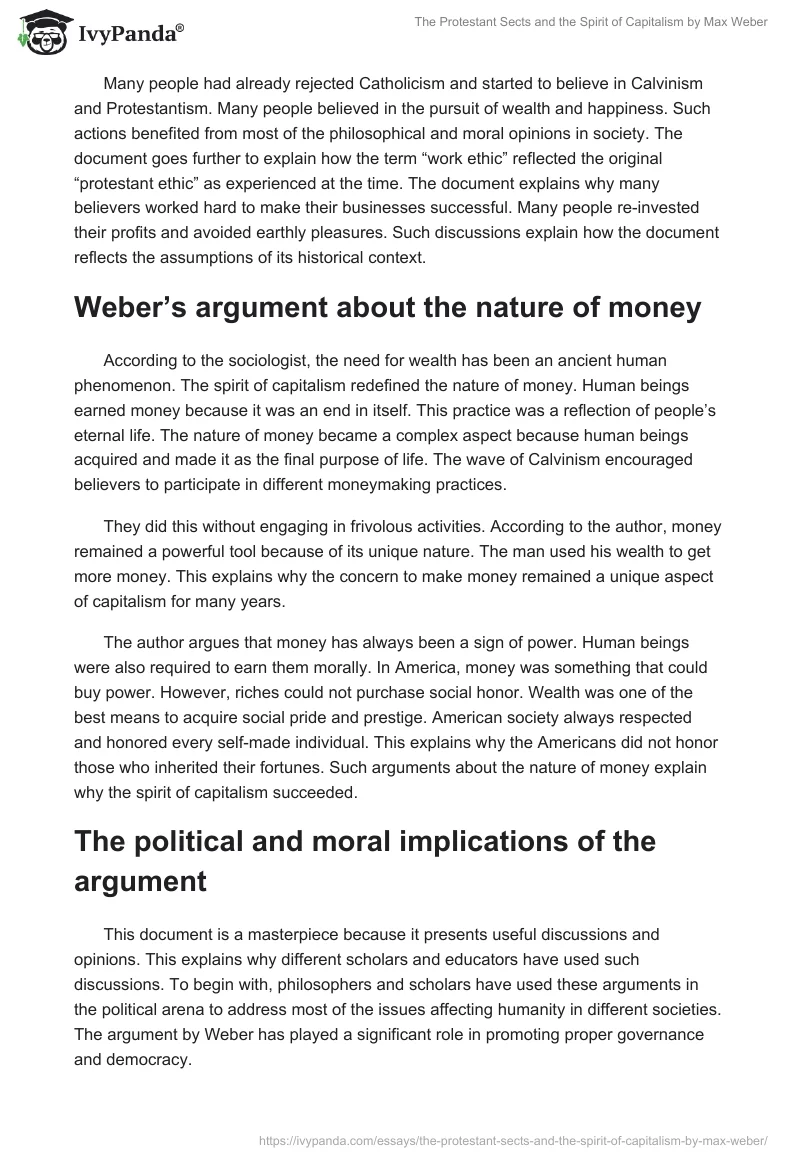 The Protestant Sects and the Spirit of Capitalism by Max Weber. Page 2