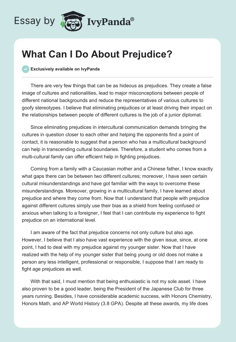 What Can I Do About Prejudice?. Page 1