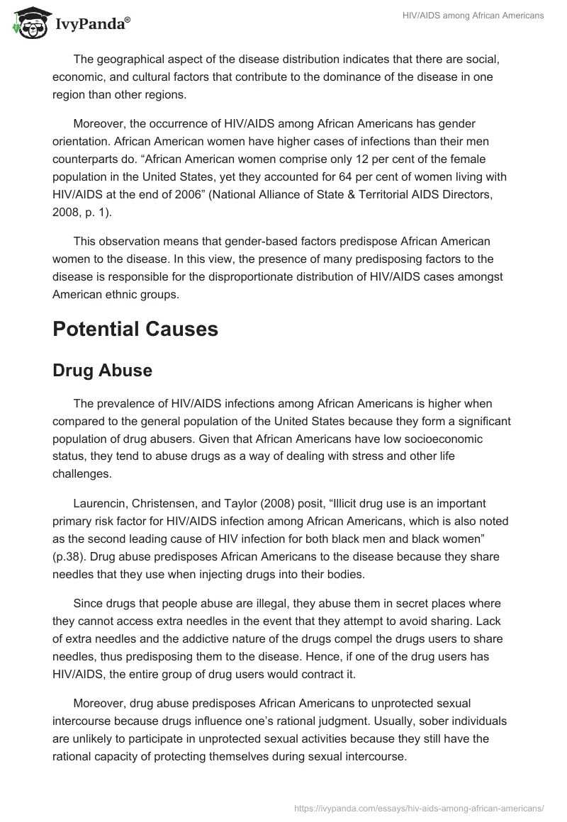 HIV/AIDS Among African Americans. Page 3