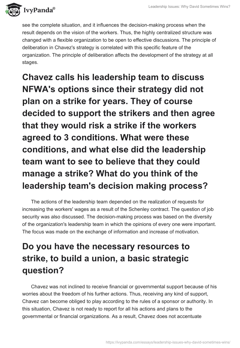 Leadership Issues: Why David Sometimes Wins?. Page 2