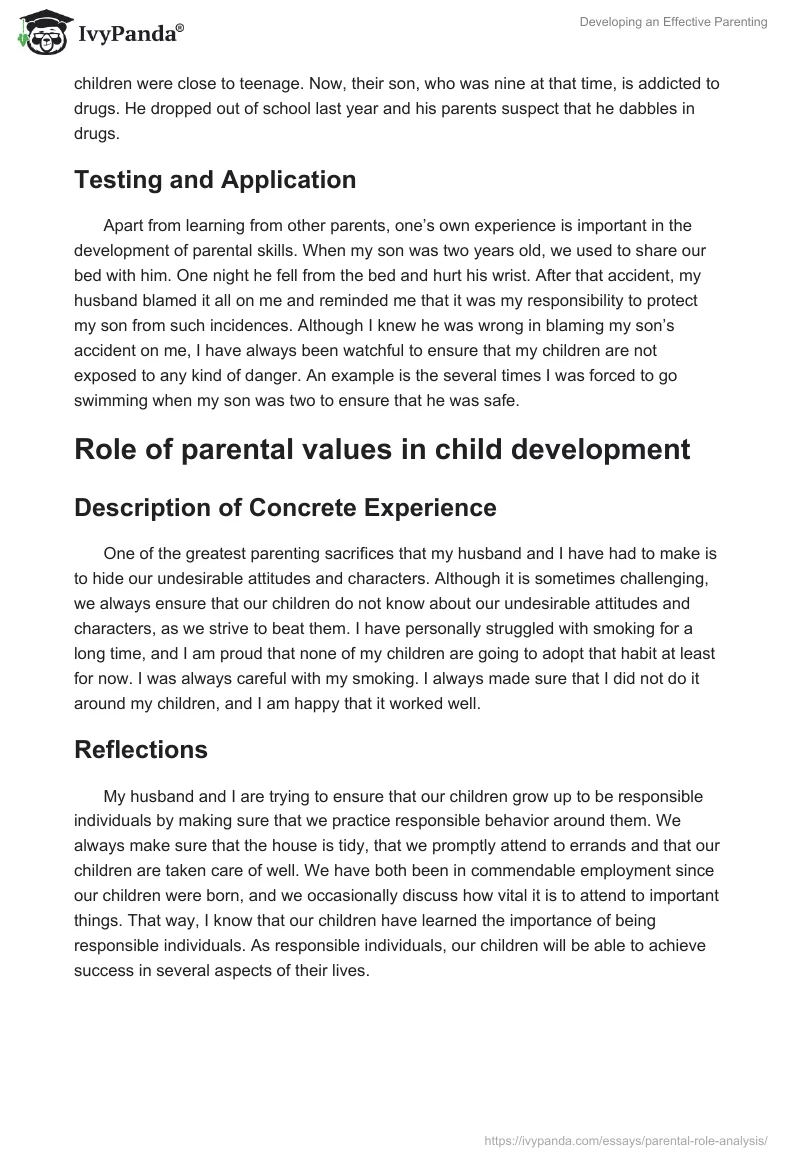 Developing an Effective Parenting. Page 2