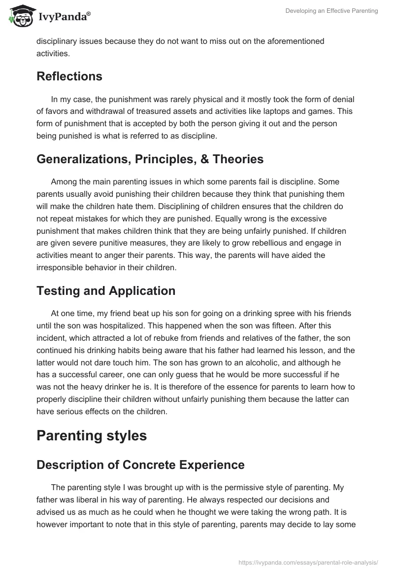 Developing an Effective Parenting. Page 5