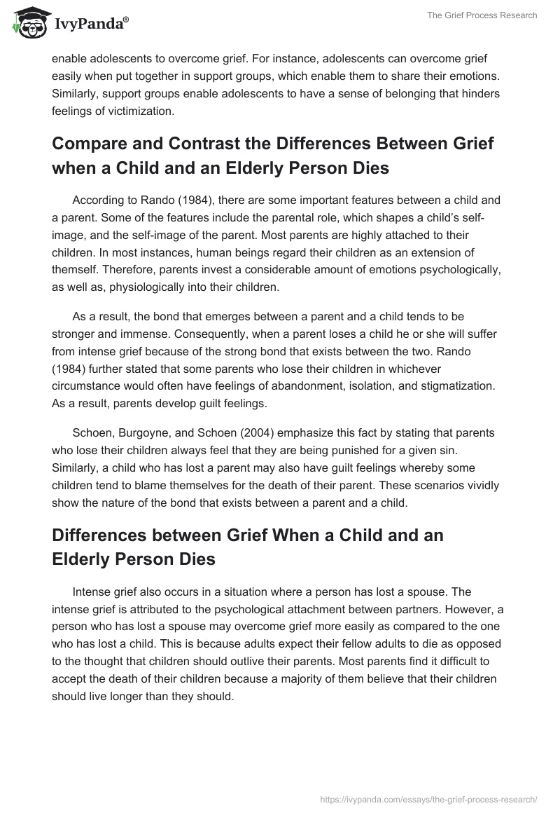 The Grief Process Research. Page 4