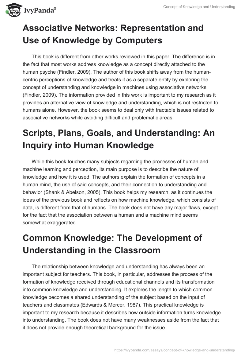 Concept of Knowledge and Understanding. Page 2