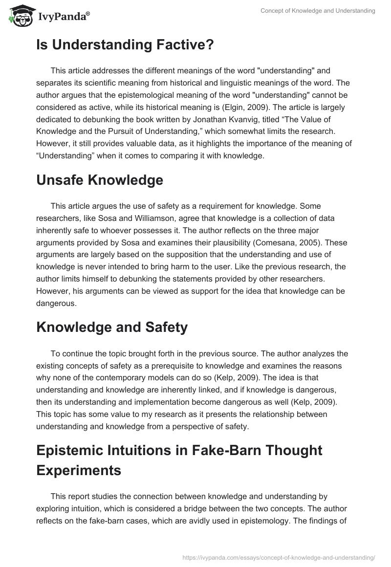 Concept of Knowledge and Understanding. Page 3