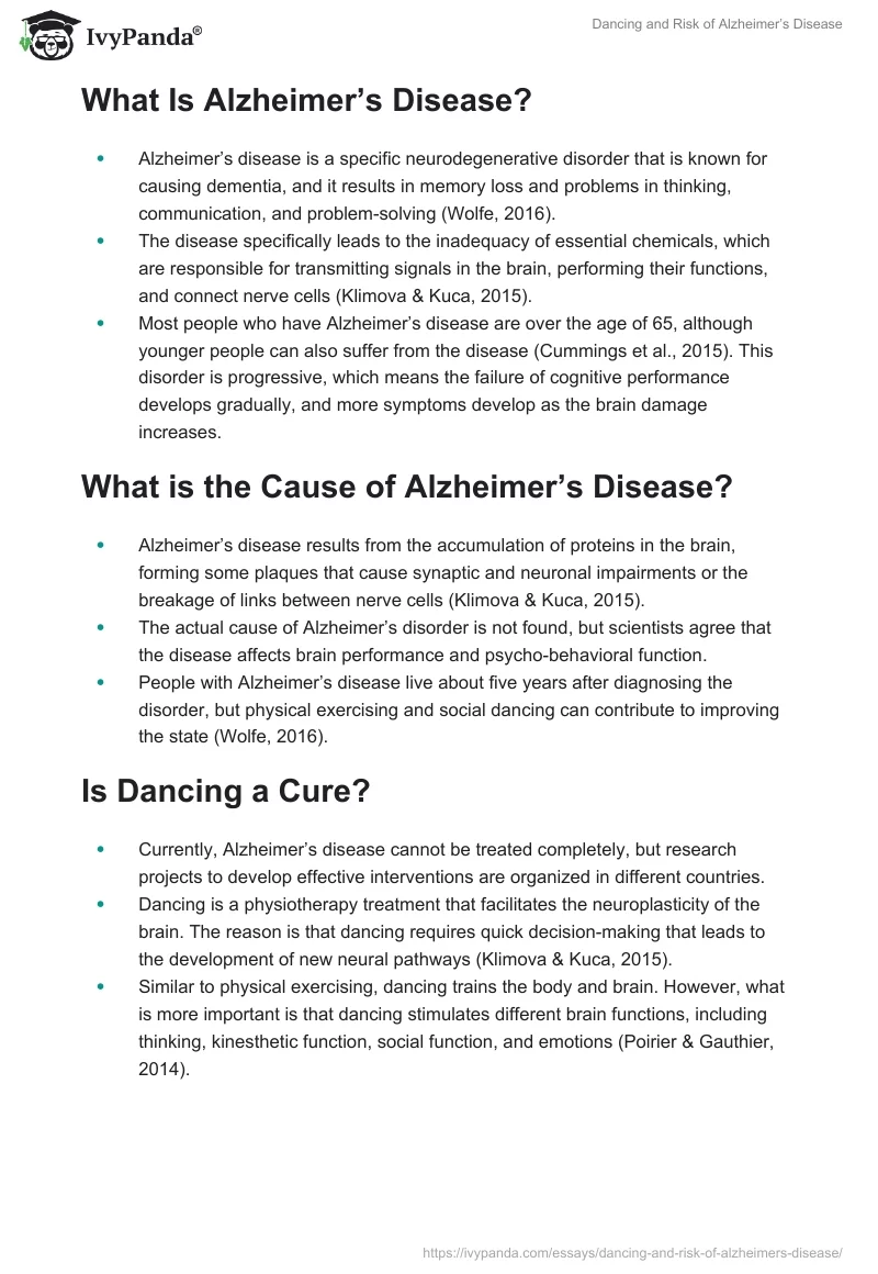Dancing and Risk of Alzheimer’s Disease. Page 2