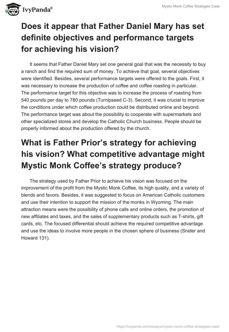 Mystic Monk Coffee Strategies. Page 2