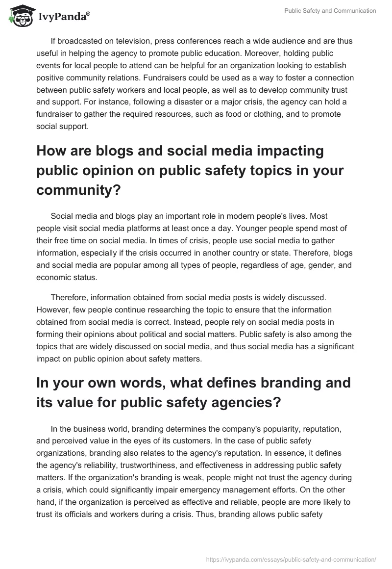 Public Safety and Communication. Page 2