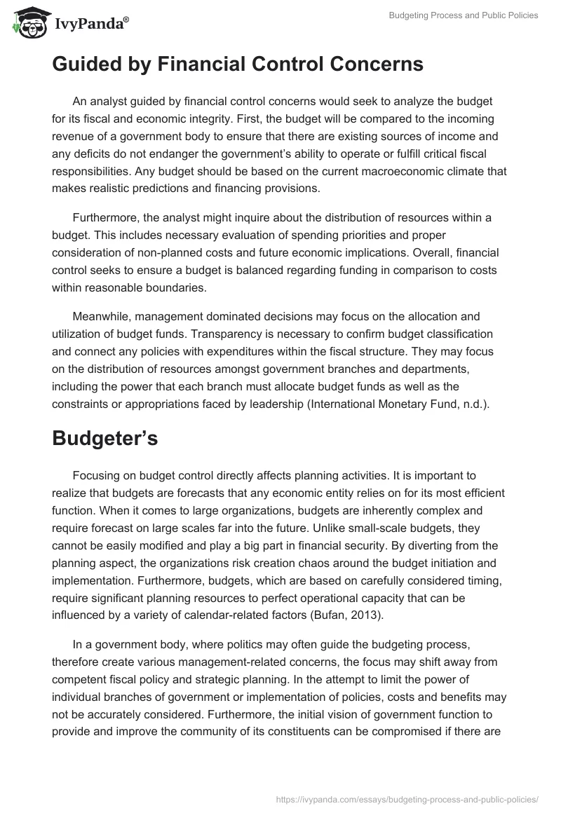 Budgeting Process and Public Policies. Page 2