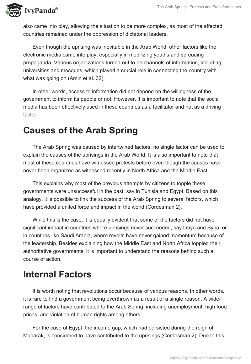 The Arab Spring's Protests and Transformations. Page 3